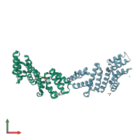 PDB entry 4p29 coloured by chain, front view.