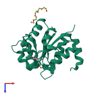 PDB entry 4p2g coloured by chain, top view.