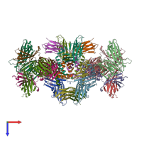 PDB entry 4p2r coloured by chain, top view.