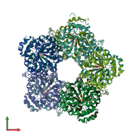 PDB entry 4p2v coloured by chain, front view.