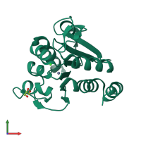 PDB entry 4p35 coloured by chain, front view.