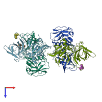 PDB entry 4p3i coloured by chain, top view.