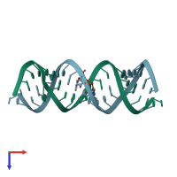 PDB entry 4p3t coloured by chain, top view.