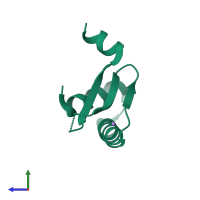 PDB entry 4p3v coloured by chain, side view.