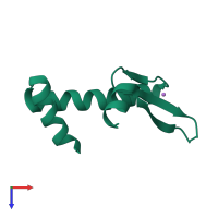 PDB entry 4p3v coloured by chain, top view.