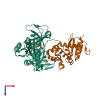 PDB entry 4p3y coloured by chain, top view.