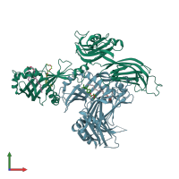 PDB entry 4p42 coloured by chain, front view.