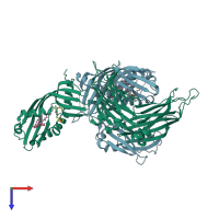 PDB entry 4p42 coloured by chain, top view.