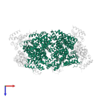 Antiviral innate immune response receptor RIG-I in PDB entry 4p4h, assembly 1, top view.