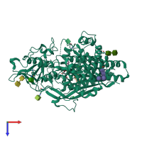 PDB entry 4p4i coloured by chain, top view.