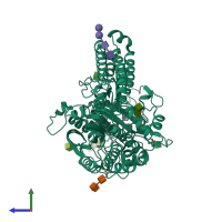 PDB entry 4p4j coloured by chain, side view.