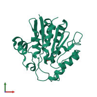 PDB entry 4p5p coloured by chain, front view.