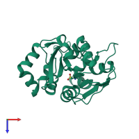 PDB entry 4p5p coloured by chain, top view.