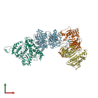 PDB entry 4p69 coloured by chain, front view.