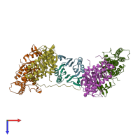 PDB entry 4p6i coloured by chain, top view.