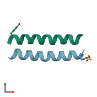 PDB entry 4p6j coloured by chain, front view.