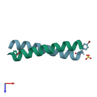 PDB entry 4p6j coloured by chain, top view.