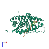 PDB entry 4p6w coloured by chain, top view.