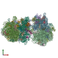 PDB entry 4p70 coloured by chain, front view.