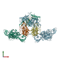 PDB entry 4p71 coloured by chain, front view.