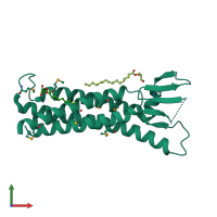 PDB entry 4p79 coloured by chain, front view.