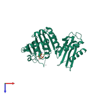 PDB entry 4p7a coloured by chain, top view.