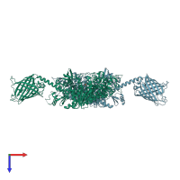 PDB entry 4p7h coloured by chain, top view.