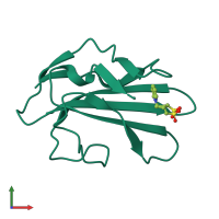 PDB entry 4p7u coloured by chain, front view.