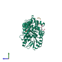PDB entry 4p7y coloured by chain, side view.