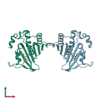 PDB entry 4p8o coloured by chain, front view.