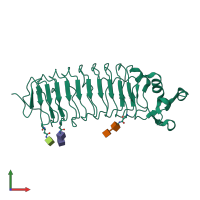 PDB entry 4p8s coloured by chain, front view.