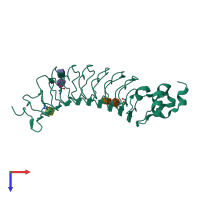 PDB entry 4p8s coloured by chain, top view.