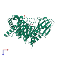 PDB entry 4p8u coloured by chain, top view.