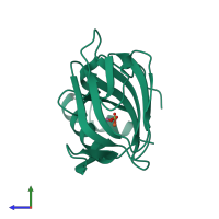 PDB entry 4p9g coloured by chain, side view.