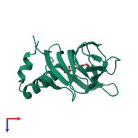 PDB entry 4p9g coloured by chain, top view.