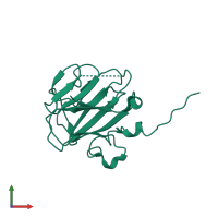 PDB entry 4p9l coloured by chain, front view.