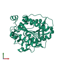 PDB entry 4p9n coloured by chain, front view.