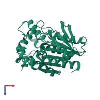 PDB entry 4p9n coloured by chain, top view.