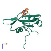 PDB entry 4p9v coloured by chain, top view.