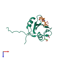 PDB entry 4p9z coloured by chain, top view.