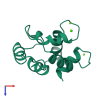 PDB entry 4pal coloured by chain, top view.