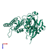 PDB entry 4pax coloured by chain, top view.