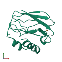 PDB entry 4paz coloured by chain, front view.