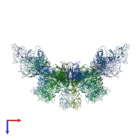 PDB entry 4pb6 coloured by chain, top view.