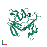 PDB entry 4pbo coloured by chain, front view.