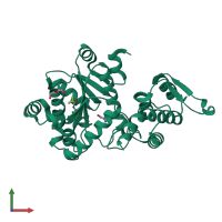 PDB entry 4pbr coloured by chain, front view.