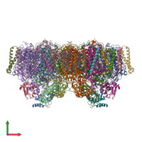 PDB entry 4pbu coloured by chain, front view.