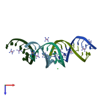 PDB entry 4pco coloured by chain, top view.