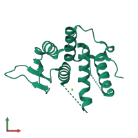 PDB entry 4pdn coloured by chain, front view.
