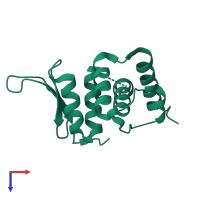 PDB entry 4pdn coloured by chain, top view.
